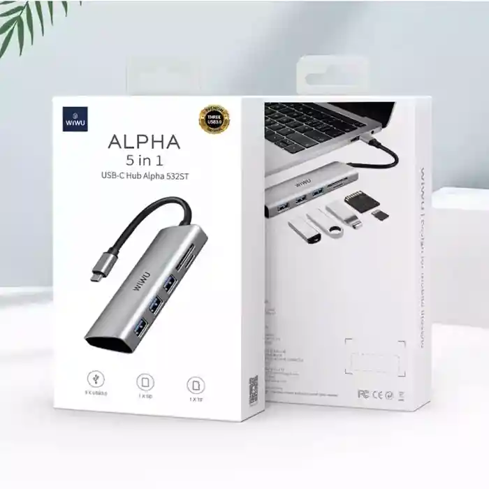 Wiwu alpha 532st 5 in 1 usb type-c hub adapter